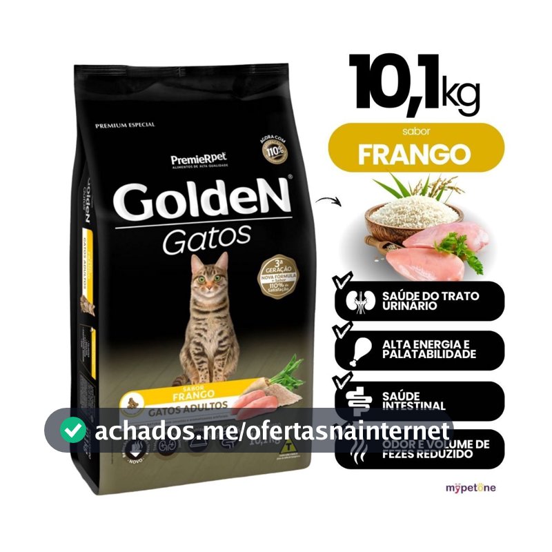 Ração Golden Fórmula Gatos Adultos Sabor Frango 10,1kg
