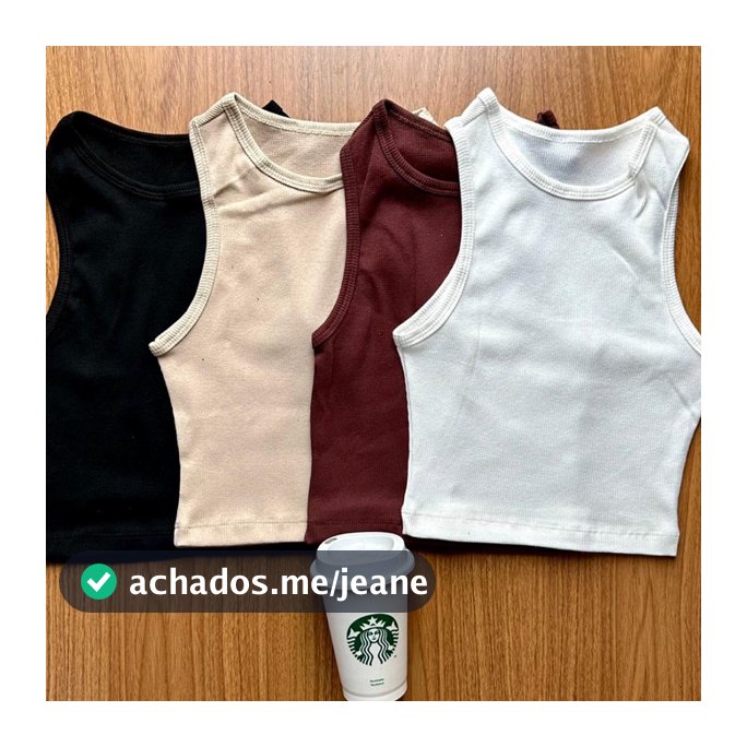 Kit 3 Cropped Feminino Canelada Regata Feminina Camiseta Básica Feminina Croped Regatinha Cropet canelado básico algodão