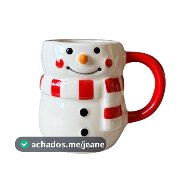 CANECA DE NATAL 3D PORCELANA A UNIDADE NATALINA BONECO DE NEVE PAPAI NOEL 330ML  PRESENTE CERÂMICA EXCELENTE