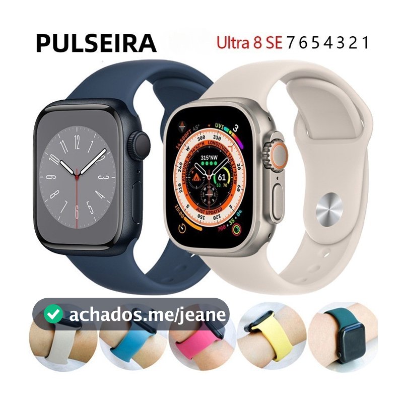 Pulseira Compativel apple watch 38 40 41 42 44 45 49 mm series 7 8 ULTRA SE 1 2 3 4 5 6 silicone liso Qualidade Premium
