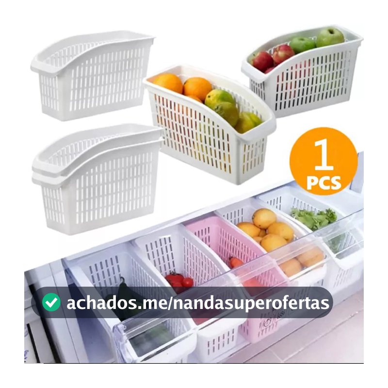 1/2/3 Cesto Organizador Cozinha Geladeira Armário