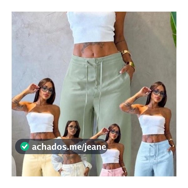 Calça Pantalona Camila wide leg ,social tecido marrante com amarração na cintura tendência blogueira ,elegante paty.