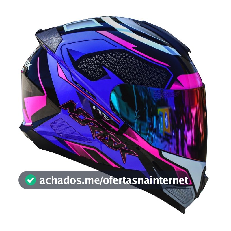 Capacete Moto Feminino Masculino Norisk Razor Speedmax Rosa Roxo Esportivo