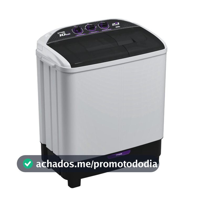 Máquina de Lavar Twin Tub Praxis 10kg 2 em 1 Lava e Centrifuga Branca
