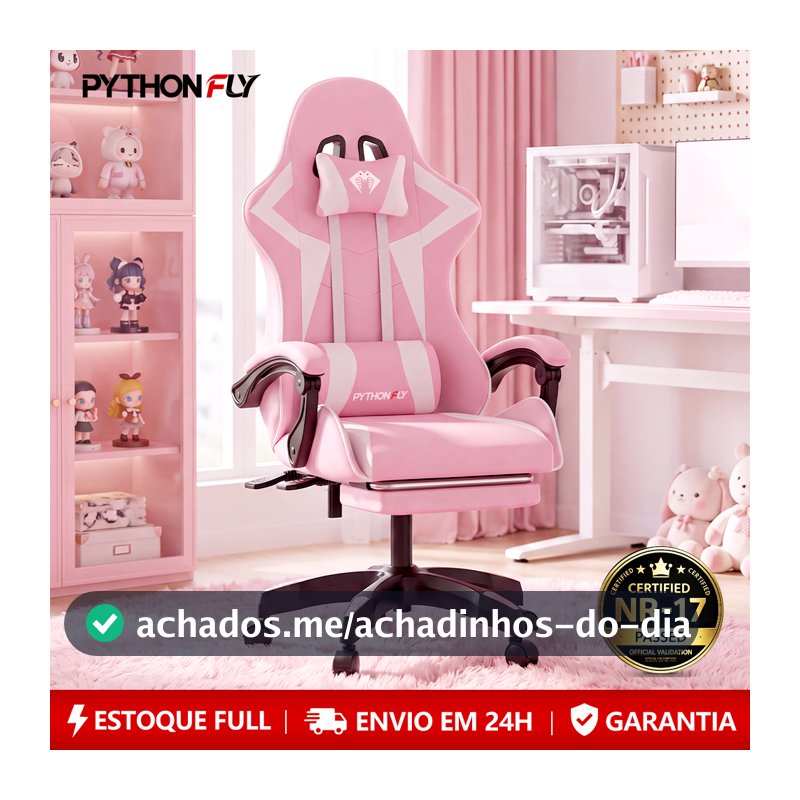 Cadeira Gamer Ergonômica Reclinável com Apoio de Pés Ajustável e Base Giratória – Máximo Conforto para Longas Sessões de