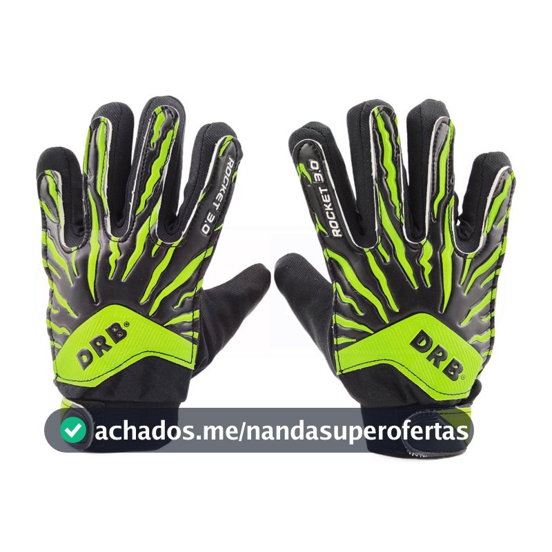 Luva De Goleiro Profissional Futebol Campo Infantil E Juvenil Rocket DRB Confortável