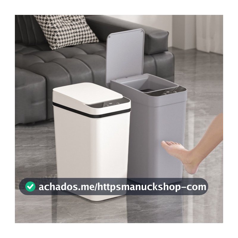 Lixeira com Sensor Automático Inteligente Abre Fácil em Toque Cesto Lixo Casa Quarto Banheiro Cozinha Escritório