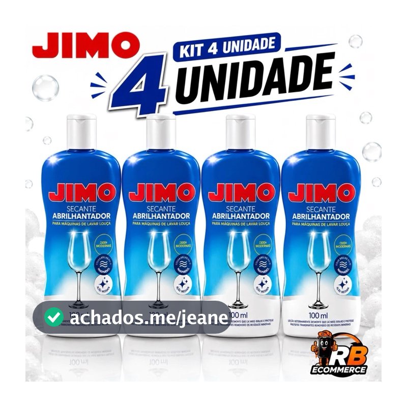 Kit Secante Abrilhantador Jimo Lava Loucas Maquina De Lavar Louca Brilho Secagem Kits