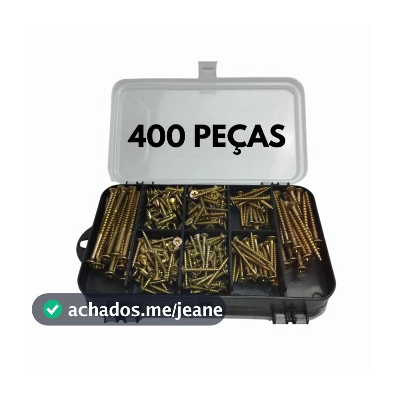 Kit 400 Peças Parafusos e Buchas com Maleta Organizadora Chipboard Phillips