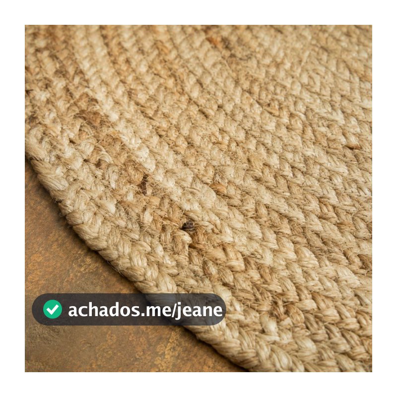 Tapete de Juta Trançado Redondo Vários Tamanhos Marrom Decoração Luxo Natural Confortável