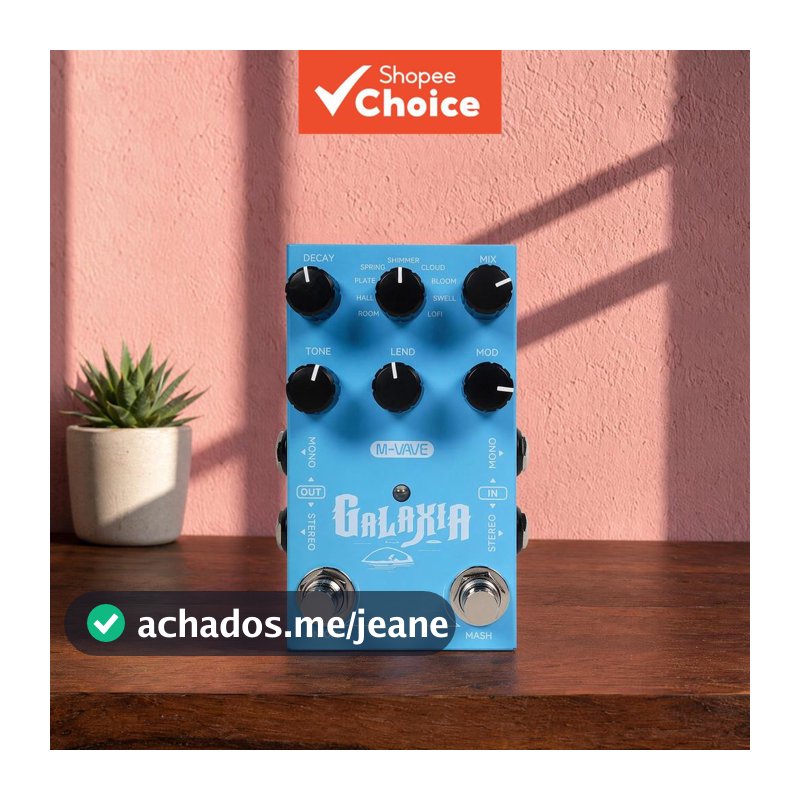 M-VAVE Galaxia Pedal De Guitarra De Reverberação Estéreo 9 Módulo De Congelamento De Algoritmos Digital Dual Power DC 9V