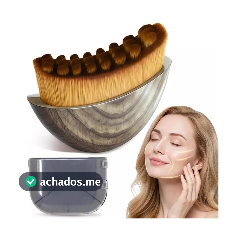 Escova Facial para Drenagem Linfática, Massagem no Rosto com Cerdas Macias, Inclui Estojo Protetor