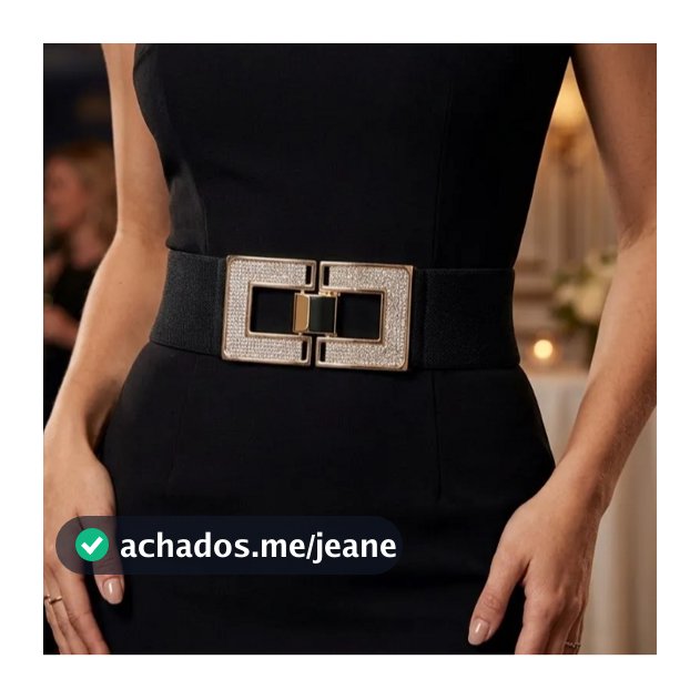 Cinto Elástico Feminino Ajustável Fivela Strass Fecho de Encaixe Acessório Vestido
