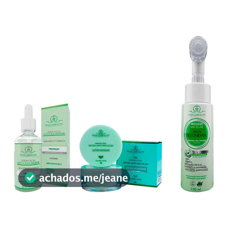 Kit Antioleosidade com 3 itens PhálleBeauty