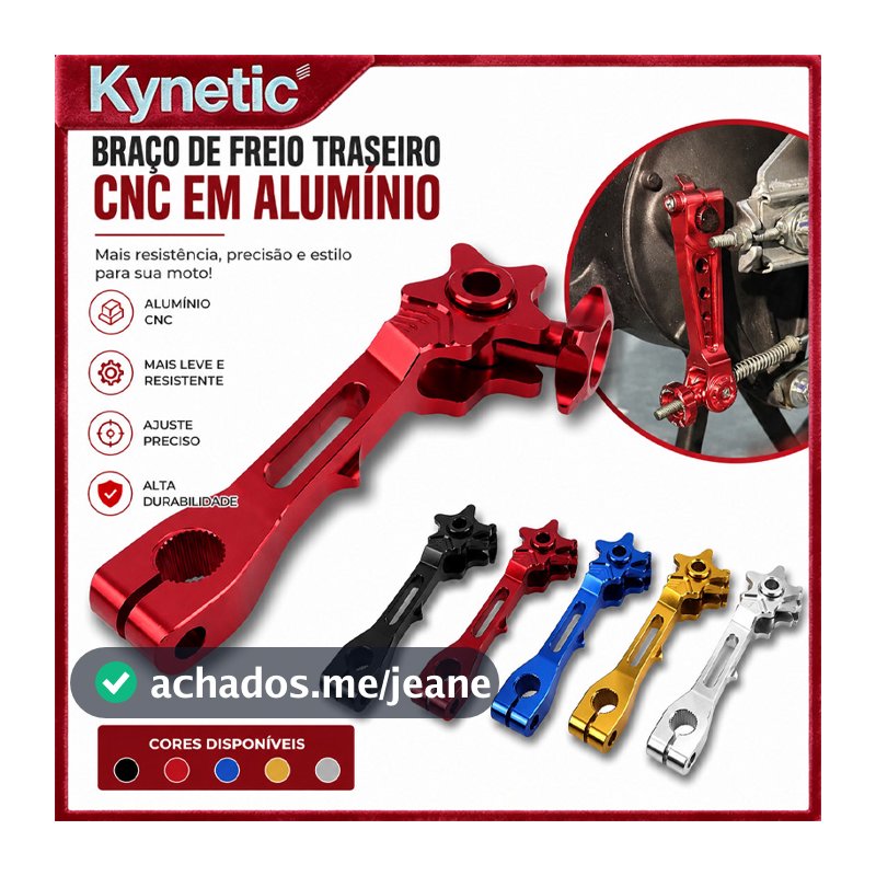 Alavanca de Freio Traseiro Universal para Moto – Balancim em Alumínio – Esportivo e Resistente