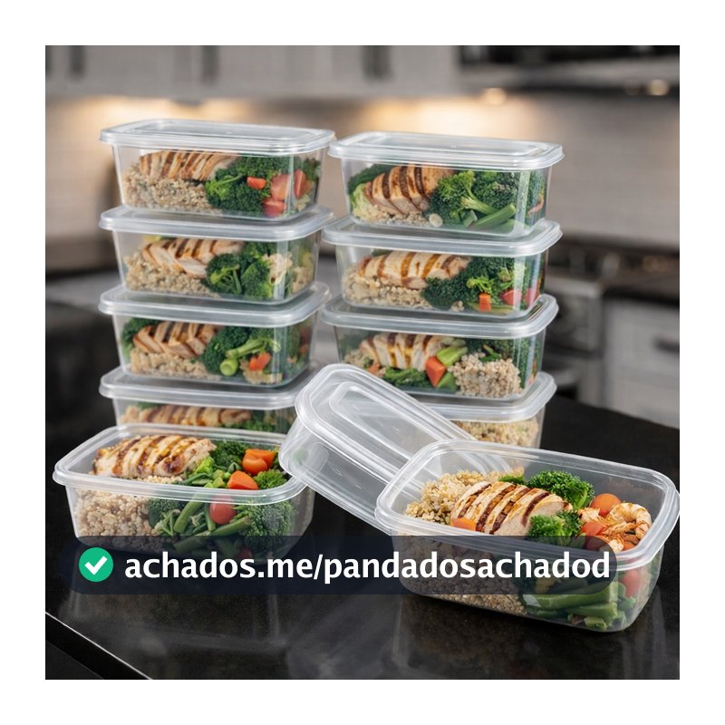 Potes Marmitas 1.000ml 1kg 10/8/6/4/1 Unidades Vasilhas transparentes BPA FREE reutilizável microondas