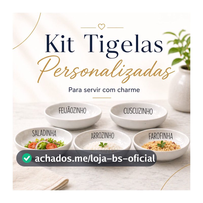 Kit 6 Bowls de Cerâmica Personalizados 400ml | cubuca para Servir, Mesa e Cozinha