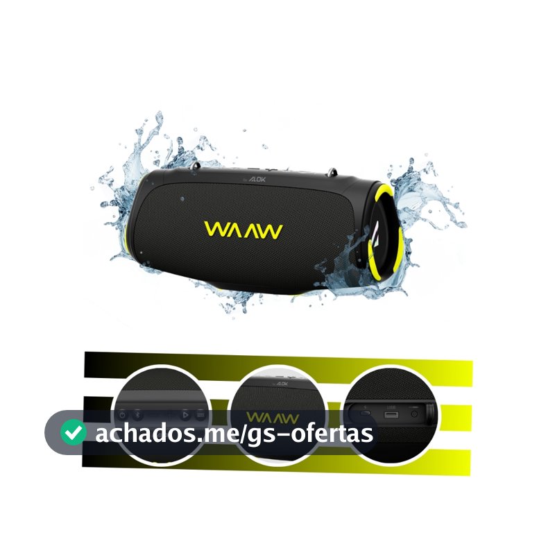 Caixa de Som Bluetooth BOOMBOX BOOM 110 40W RMS IPX7 WAAW by ALOK