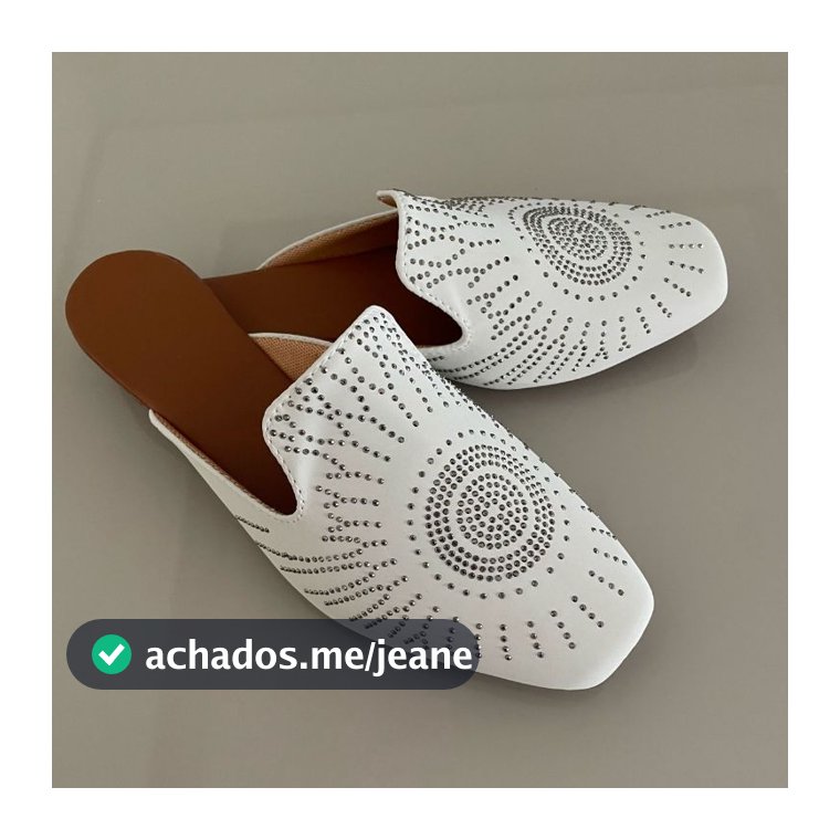 Mule Feminino Sapatilha Detalhe Rotifix Sol Bico Quadrado Sapato Muller Rasteirinha Ref.42