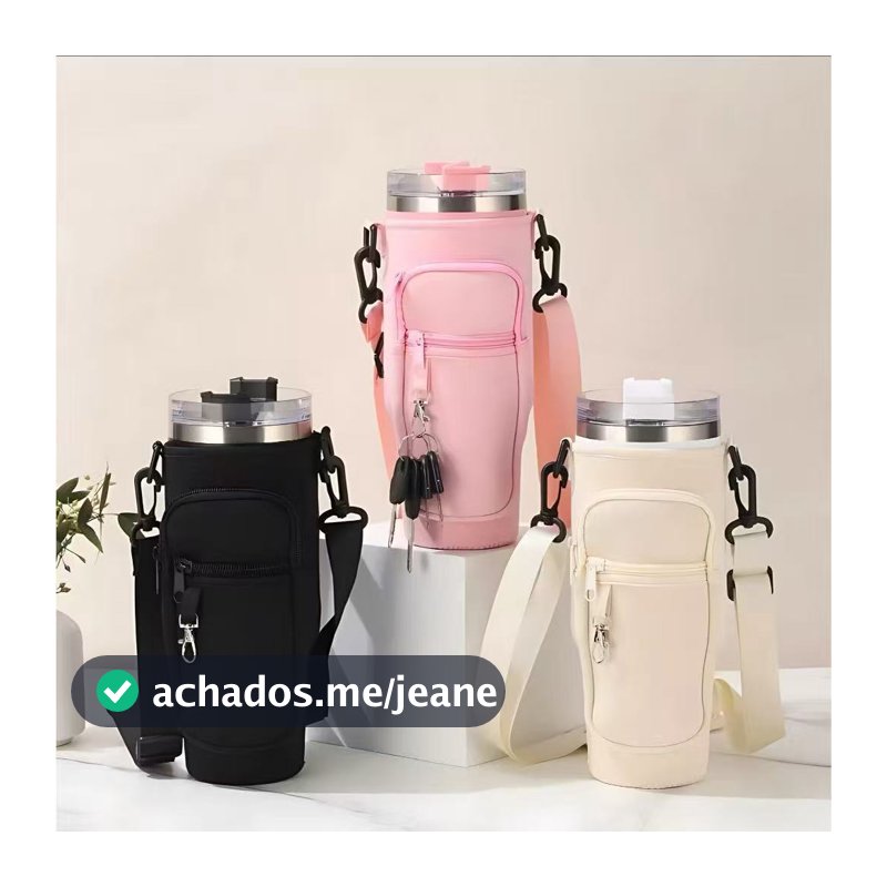 Bolsa Porta Garrafas De Água Compatível Com Copo 40oz 1200ml Para Celular Chaveiro Com Alça De Ombro Ajustável