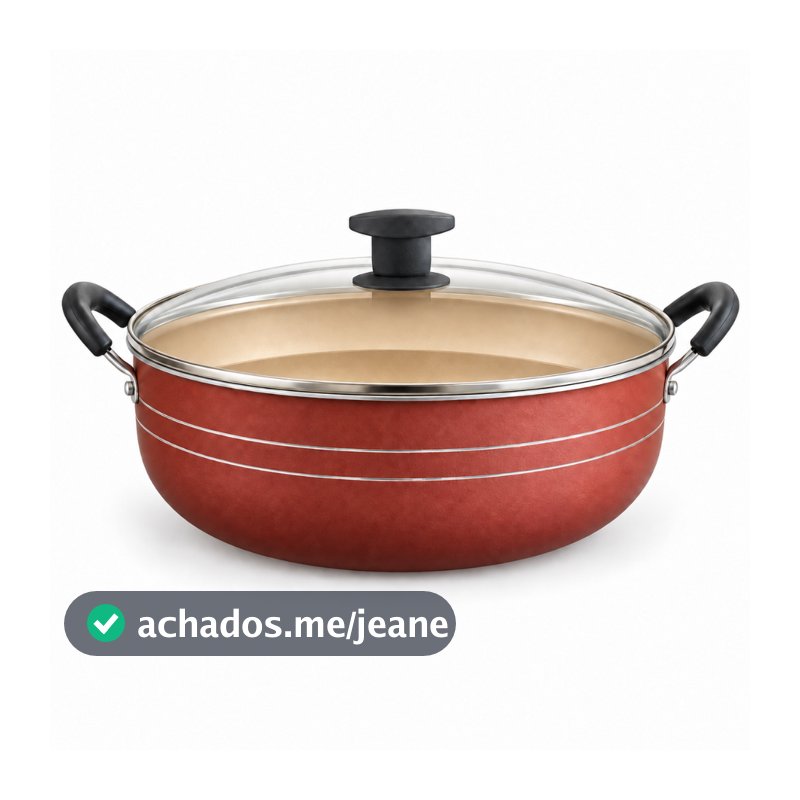 PANELA WOK ANTIADERENTE GRANDE COM ALÇAS DESIGN PREMIUM.