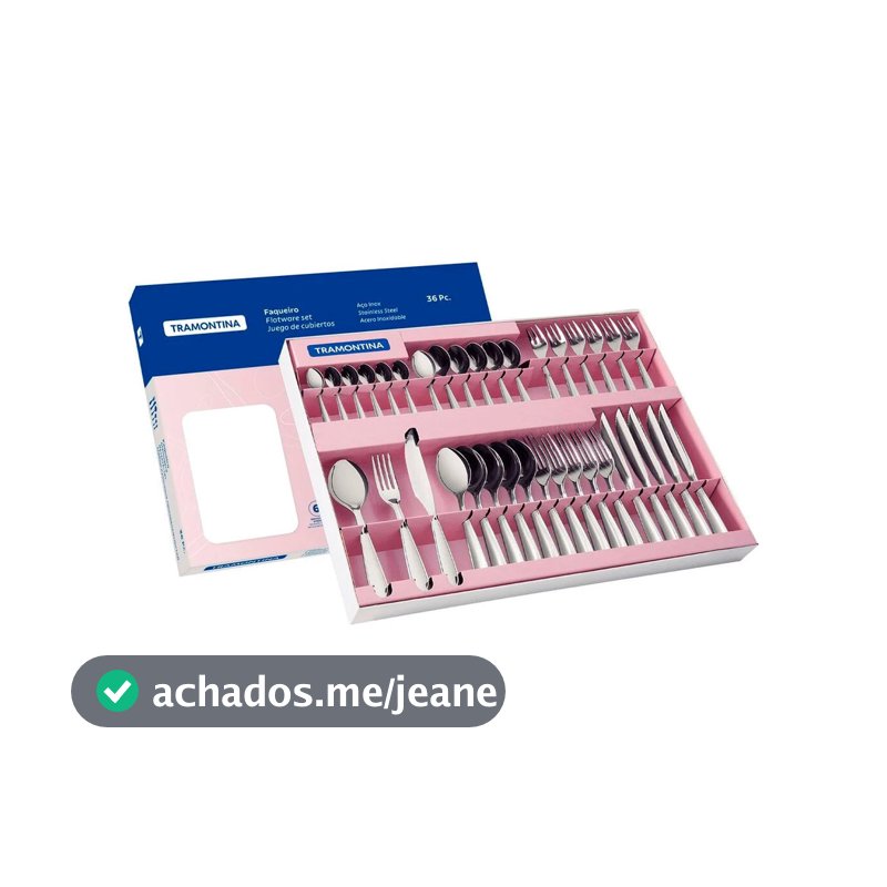 Faqueiro Tramontina Laguna Aço Inox Com Facas Churrasco Acabamento Brilho 36 Peças