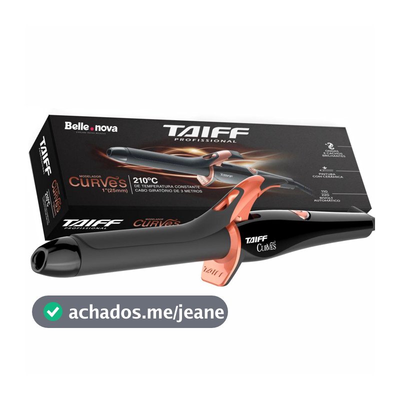 Modelador Cachos Taiff Curves 25mm 210°C Profissional