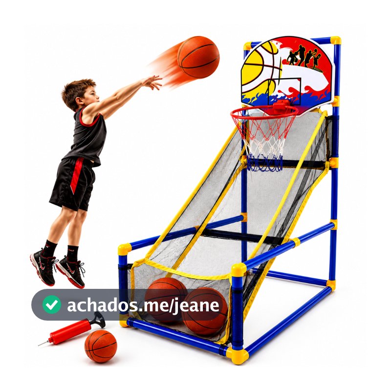 Kit Cesta de Basquete Infantil Com Bola Bomba Brinquedo Diversão