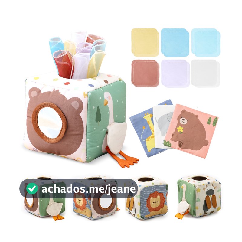 Baby Montessori Toy Magic Tissue Box Atividade De Aprendizagem Educacional Brinquedo Sensorial Para Crianças Divertido Kotak Busy Board Jogo De Bebê