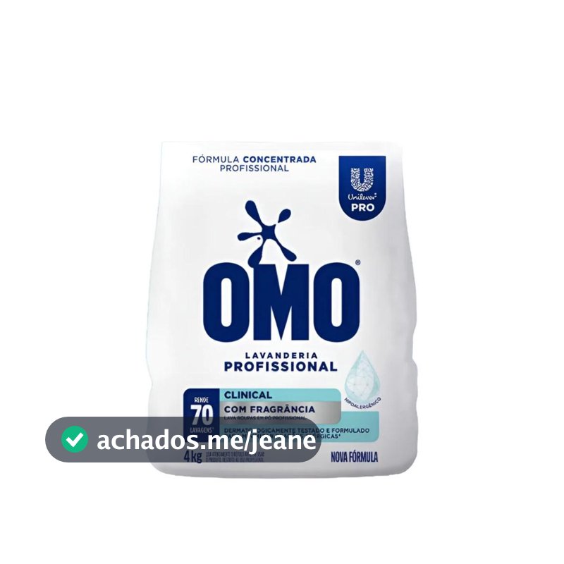 Lava Roupas em Pó 4kg Omo Clinical Com Fragrância