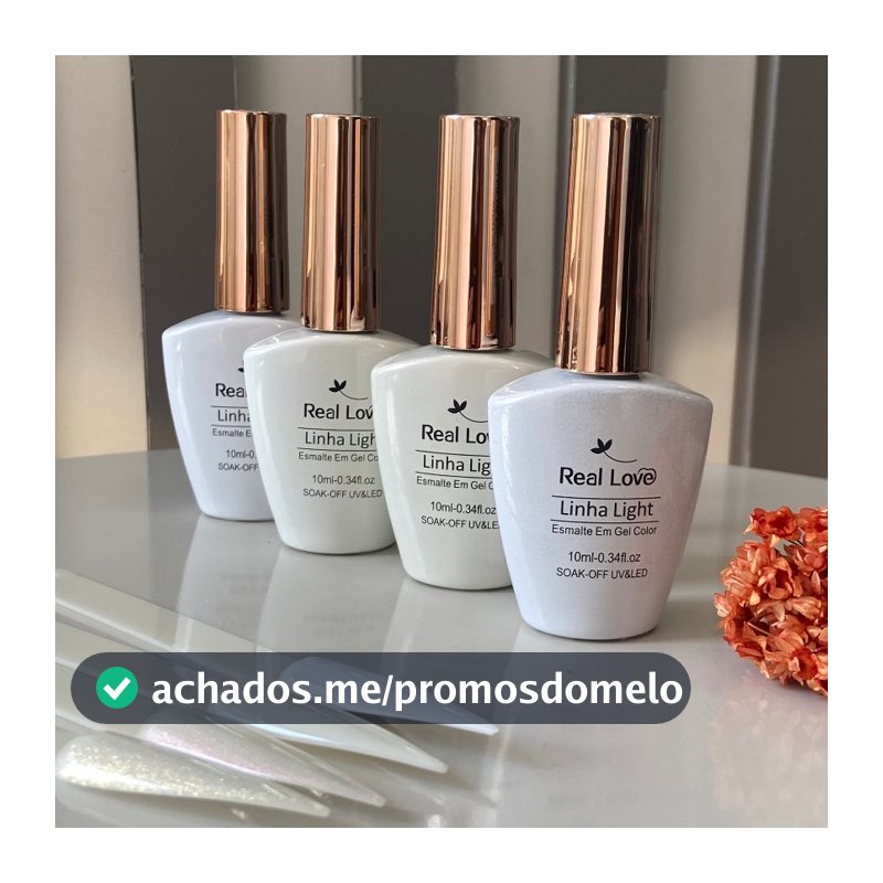 Kit Francesinha Branco + Renda Esmaltes em Gel Tons de Branco Real Love 10 ml