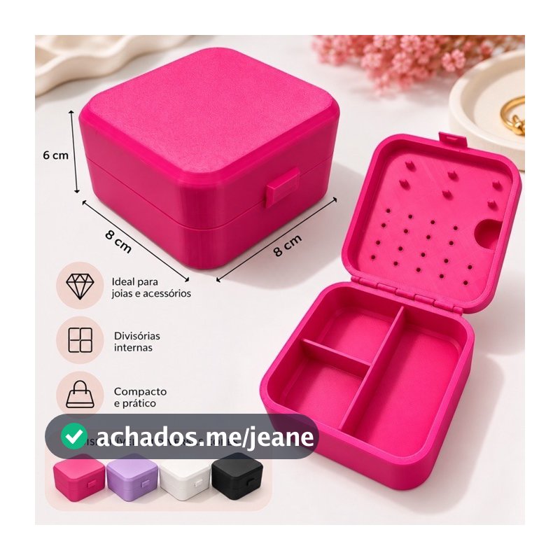 Porta Joias 3D | Organizador para brincos, anéis e colares | Portátil e compacto para viagem