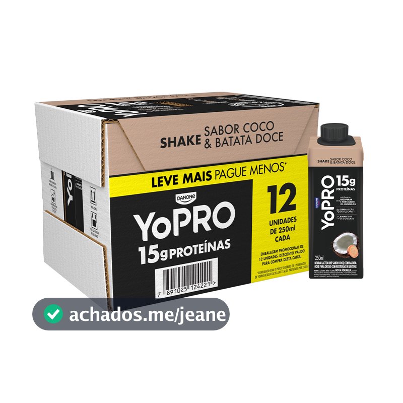 YoPRO Coco com Batata-Doce 15g de proteínas 250ml - 12 unid.