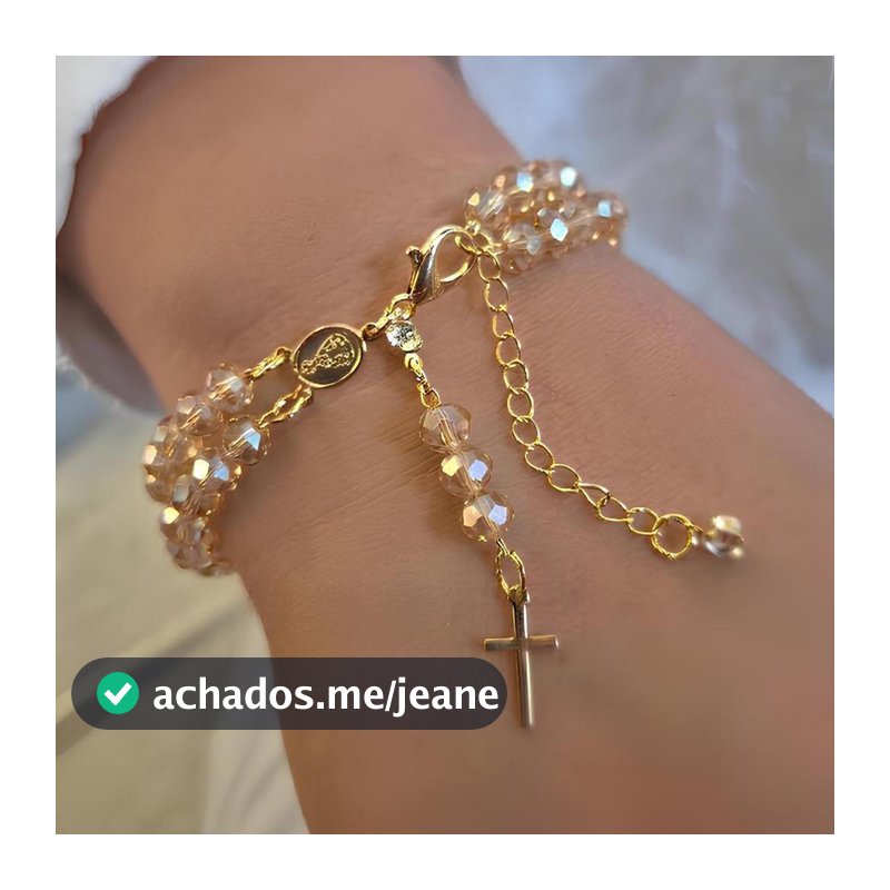 Pulseira Terço Pulso Católica Medalha Nossa Senhora Aparecida