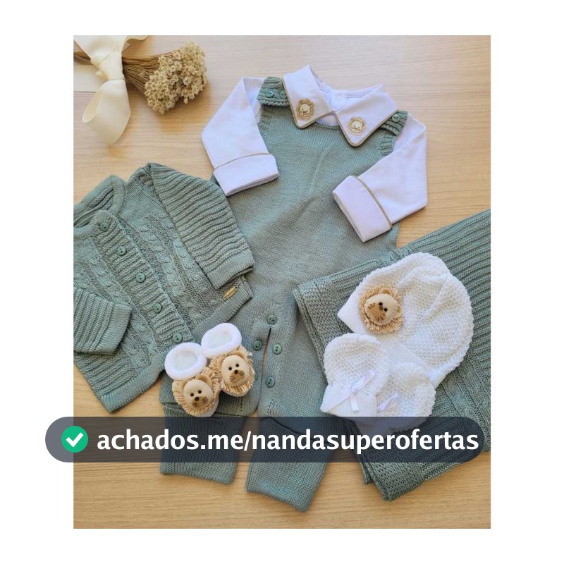 Saída De Maternidade Menino Alex Tricot 7 Peças Tema Leão