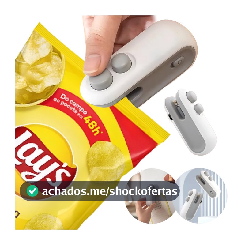 Mini Máquina Seladora Portátil  2 Em 1 Saco Plástico Embalagen Carregamento Usb Elétrica