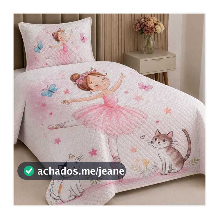 Cobre Leito Infantil | Solteiro 2 Peças Matelado Ultrassônico | Com Porta Travesseiro Estampa Digital | Menino e Menina