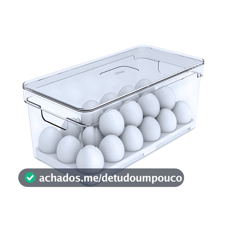 Porta Ovos Transparente Organizador Geladeira 36 Un Com Tampa Clear Fresh Grande <OU>