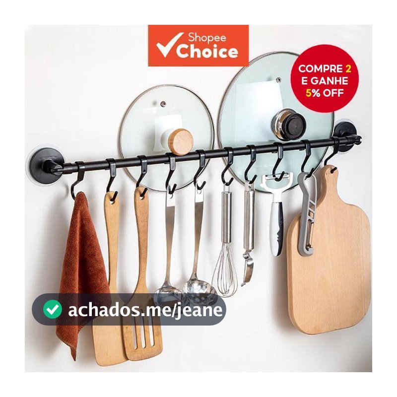 Gancho de Cozinha Forte Pendurado Haste Rotativa Pá de Colher Viscose Sem Perfuração