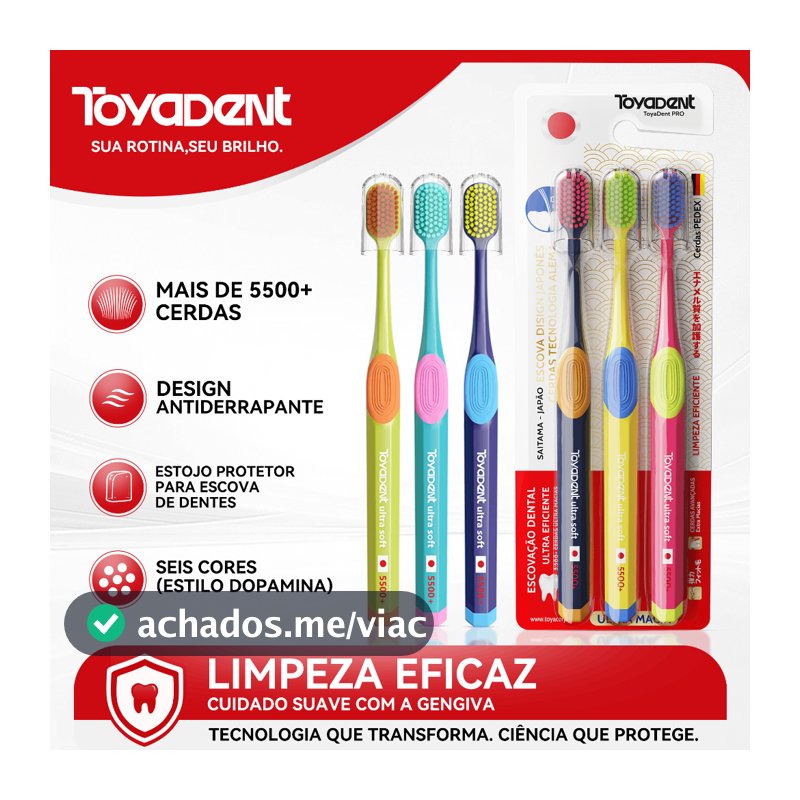 TOYADENT PRO Escova de Dental Com Cerdas Premium Alemãs da Pedex +Capa Protetora