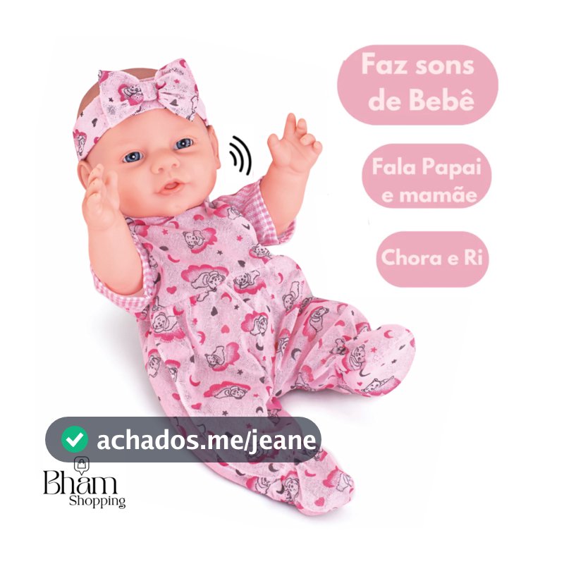 Boneca Bebê Realista Pepita Milk Com Som Fala Vinil Macio Brinquedo Infantil