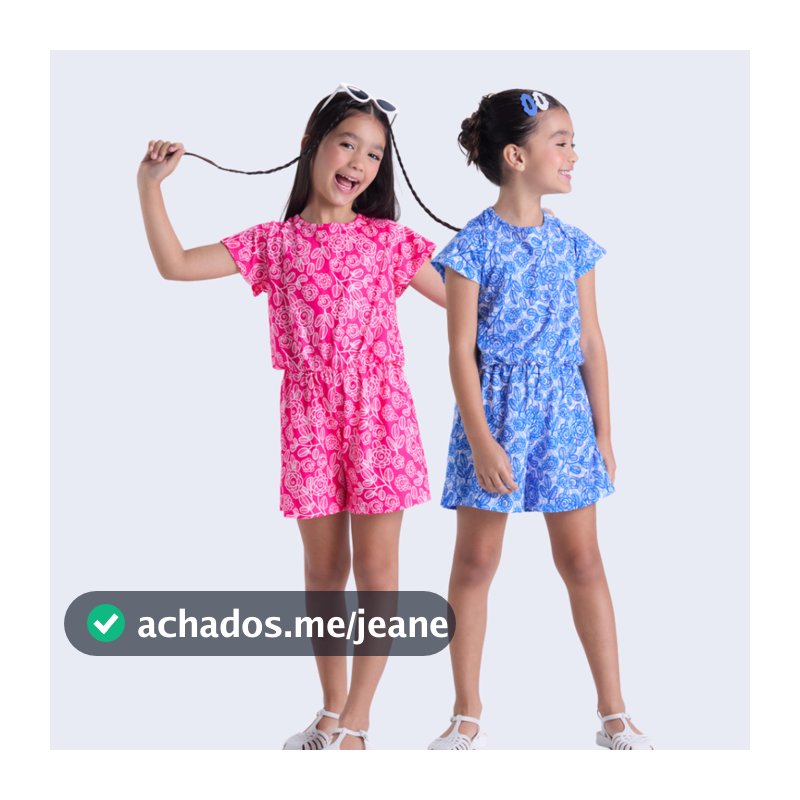 Macaquinho Infantil Feminino Verão Floral com Babado