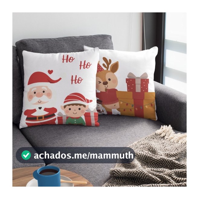 2 Capas Para almofada Decorativa Capa de Natal Papai Noel Capa Decorativa Fim de Ano Decoração Natalina Fim de ano