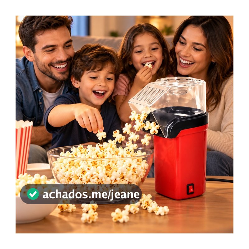 Pipoqueira Elétrica 110V Sem Óleo Popcorn Maker Máquina de Fazer Pipoca Rápida Prática para Casa.ELE