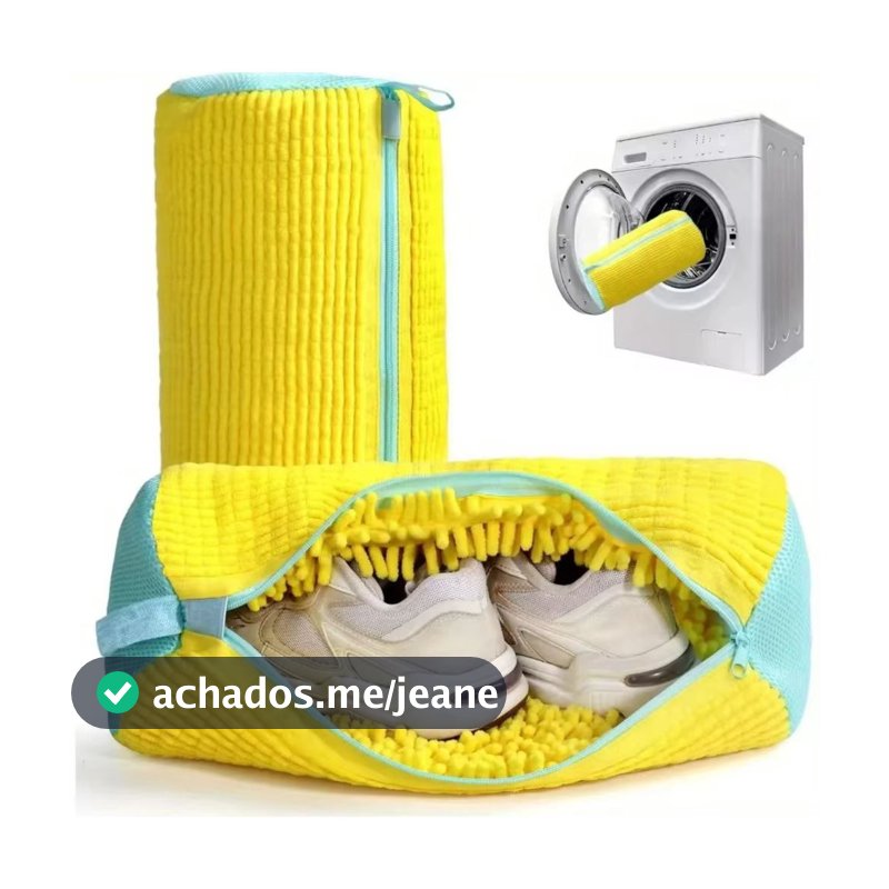 Bolsa para Lavar Tênis na Máquina, Saco de Lavagem em Microfibra, Proteção para Calçados, AVIBES