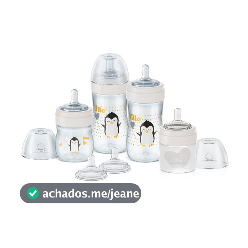 Kit com 4 Mamadeiras + 2 Bicos Super Evolution Neutral Lillo