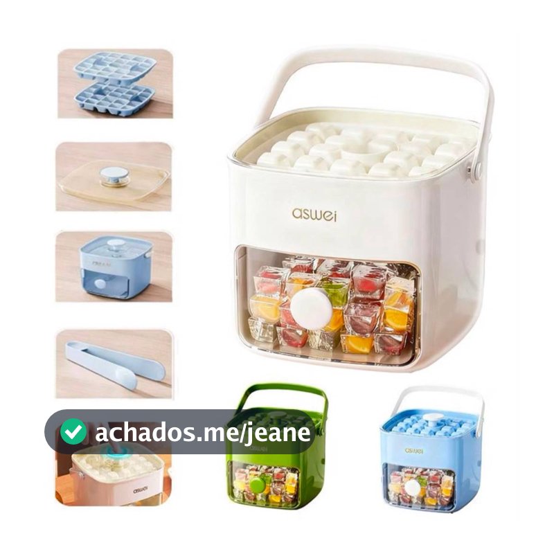 Dispenser De Gelo Bandeja Caixa  48 Cubos Com Gaveta Botão Solta Gelo E Pegador Luxo