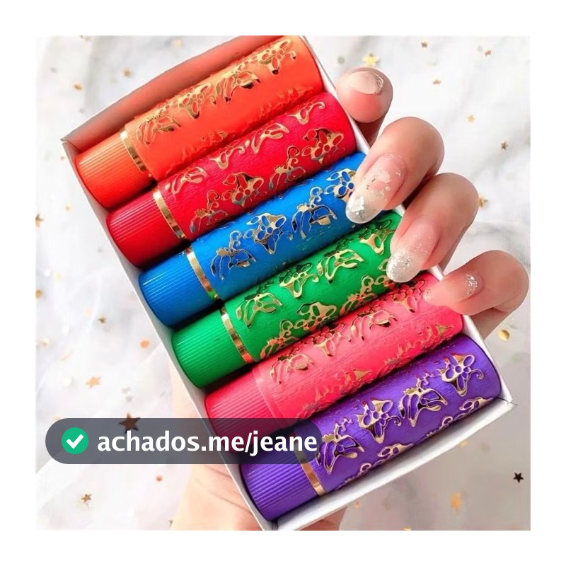 Kit 6 E 12 Unidades Batom Mágico Coloridos da Vovó 24 Horas Longa Duração - Bella Femme