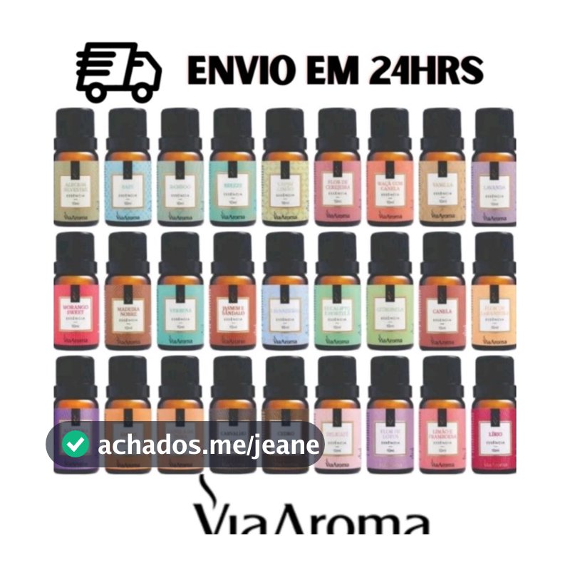 Essência Via Aroma  10ML Para Aromatizador Difusor de Ambiente Elétrico Vários Aromas Clássica