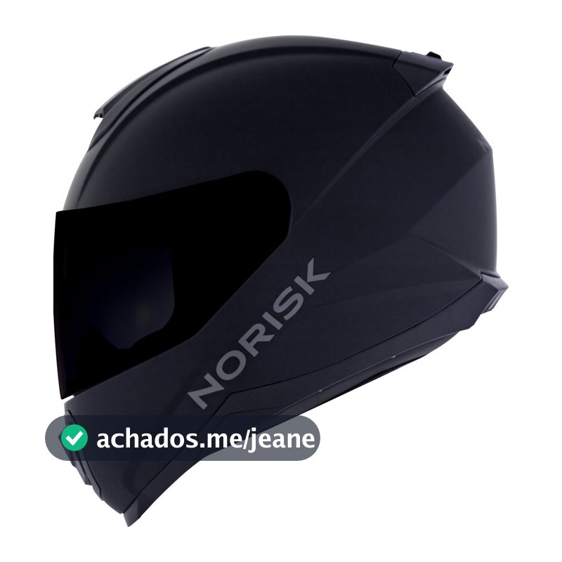Capacete Moto Norisk Razor Monocolor Preto Fosco Masculino Feminino Com Narigueira